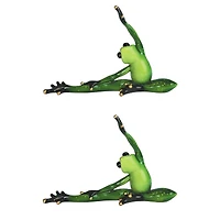 Fc Design 2-pc Frog Doing Yoga Head to Knee Pose 8"H Statue Funny Animal Decoration Figurine Home Decor Perfect Gift for House Warming, Holidays and B