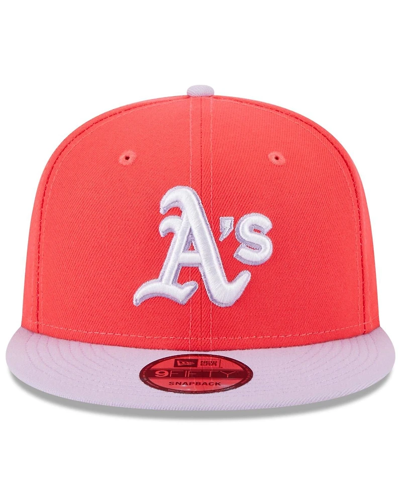 Men's New Era Red, Purple Oakland Athletics Spring Basic Two-Tone 9FIFTY Snapback Hat