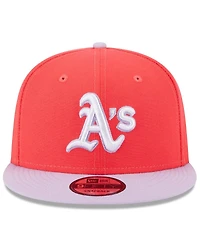 Men's New Era Red, Purple Oakland Athletics Spring Basic Two-Tone 9FIFTY Snapback Hat