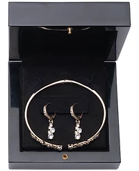 Givenchy Silver-Tone 2-Pc. Set Stone Scatter Cluster Cuff Bangle Bracelet & Matching Drop Earrings