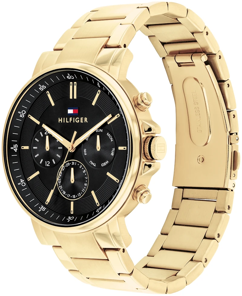 Tommy Hilfiger Men's Multifunction Gold-Tone Stainless Steel Watch 43mm