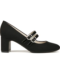 LifeStride Women's True Almond Toe Block Heel Mary Jane Pumps