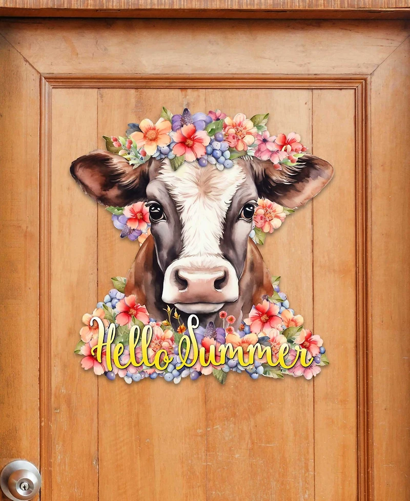 Designocracy Holiday Wood Welcome Sign Hanging Decoration Hello Summer G. DeBrekht