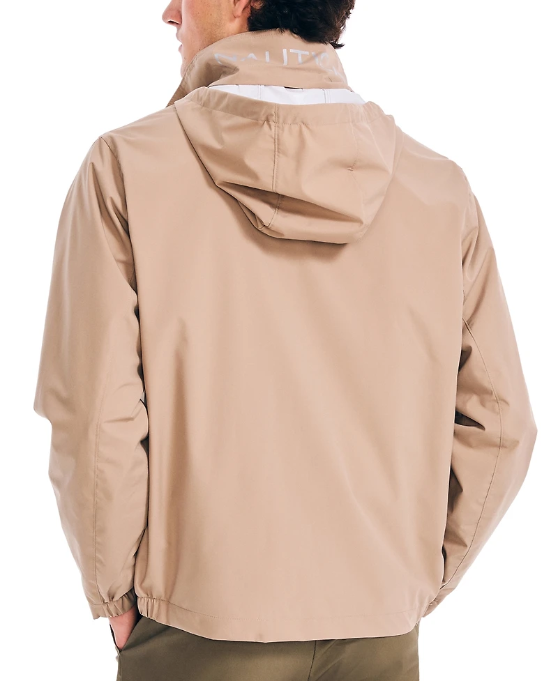 Nautica Men's Classic Rainbreaker Hooded Zip-Front Lightweight Jacket