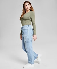 And Now This Women's High Rise Utility Denim Jeans, Regular & Petites