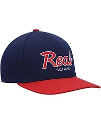 Men's Mitchell & Ness Navy Real Salt Lake Team Script 2.0 Stretch Snapback Hat