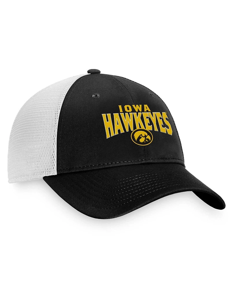 Men's Majestic Black Iowa Hawkeyes Breakout Trucker Adjustable Hat