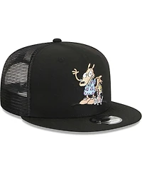 Men's New Era Black Rocko's Modern Life Rocko & Spunky Trucker 9FIFTY Snapback Hat