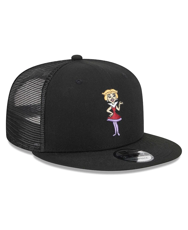 Men's New Era Black The Jetsons Jane Jetson Mesh Trucker 9FIFTY Snapback Hat