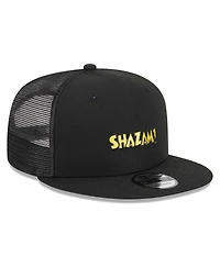 Men's New Era Black Shazam! Trucker 9FIFTY Snapback Hat