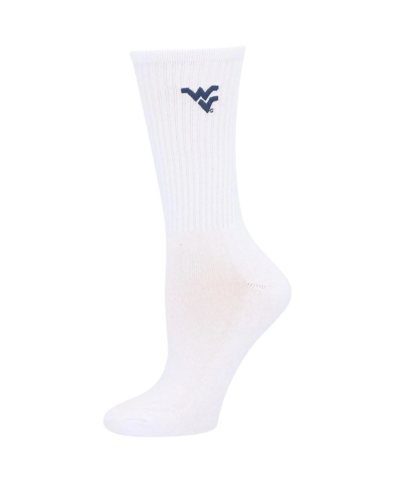 Women's ZooZatz Navy, White West Virginia Mountaineers 2-Pack Quarter-Length Socks