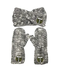 Women's ZooZatz Gray Portland Timbers Marled Headband and Mittens Set