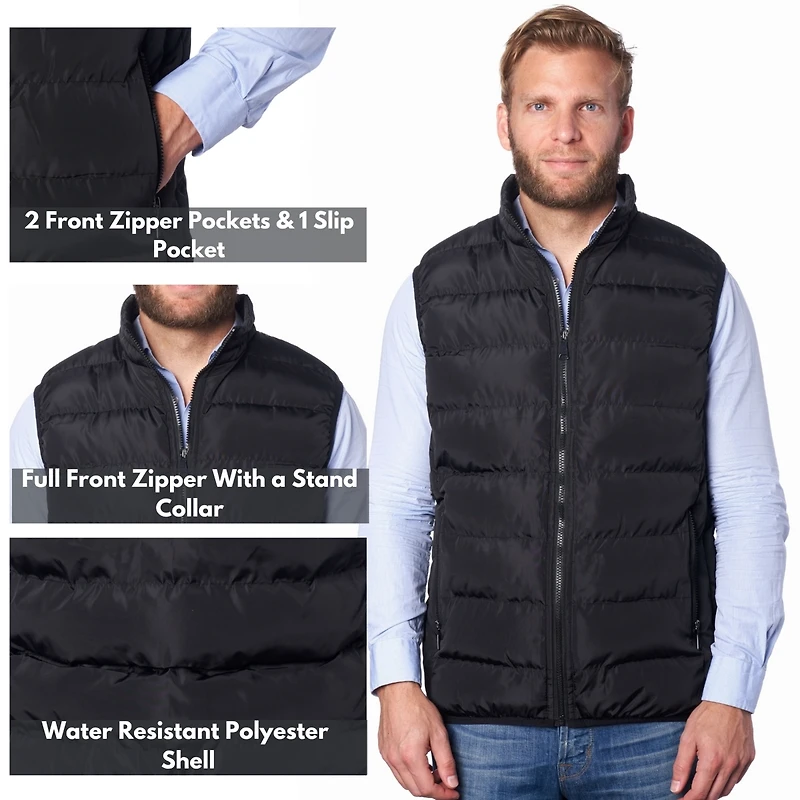 Alpine Swiss Men's Lightweight Down Alternative Puffer Vest Sleeveless Jacket
