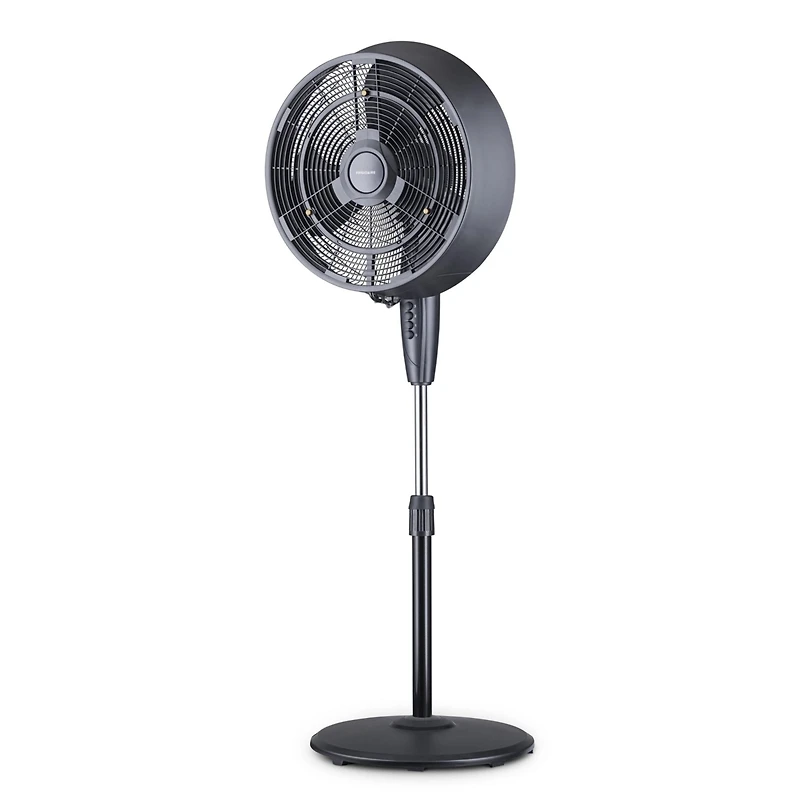 Newair Outdoor Misting Fan and Pedestal Fan in Black, Cools 500 sq. ft. with 3 Fan Speeds and Wide-Angle Oscillation