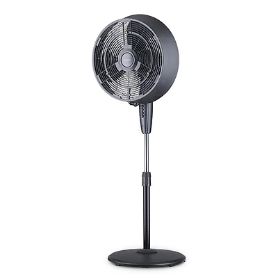Newair Outdoor Misting Fan and Pedestal Fan in Black, Cools 500 sq. ft. with 3 Fan Speeds and Wide-Angle Oscillation