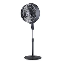 Newair Outdoor Misting Fan and Pedestal Fan in Black, Cools 500 sq. ft. with 3 Fan Speeds and Wide-Angle Oscillation