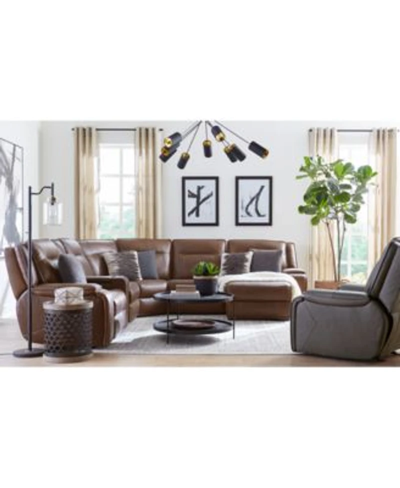 Closeout Hansley Zero Gravity Leather Sectional Collection Created For Macys