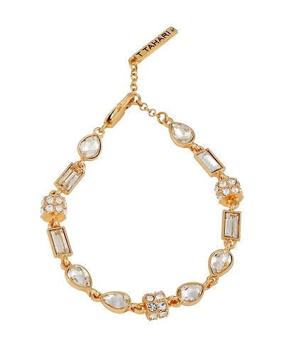 T Tahari Gold-Tone & Glass Stone Line Bracelet