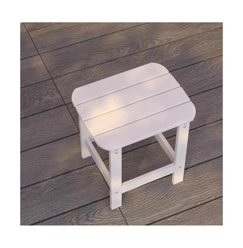 Riviera Poly Resin Indoor/Outdoor All-Weather Adirondack Side Table