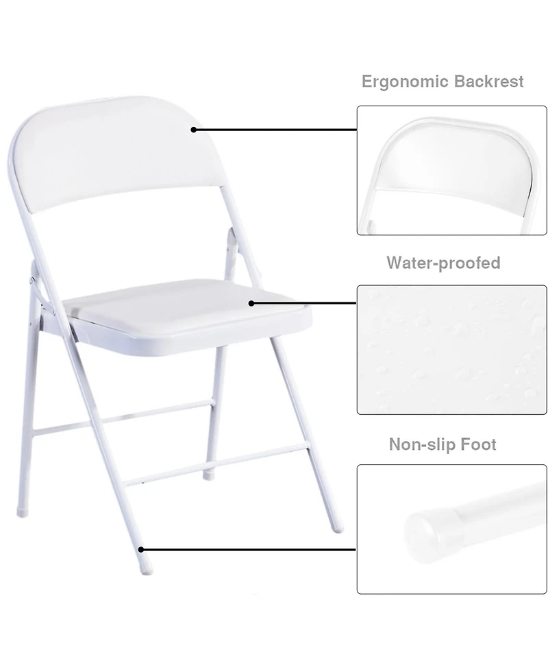 Commercialine Padded Folding Chair,Set of 4