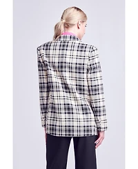 English Factory Women's Statement Plaid Blazer