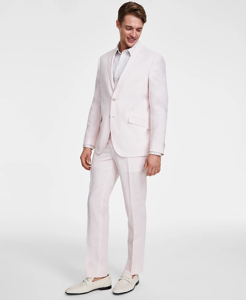 Kenneth Cole Reaction Men's Slim-Fit Stretch Linen Solid Suit