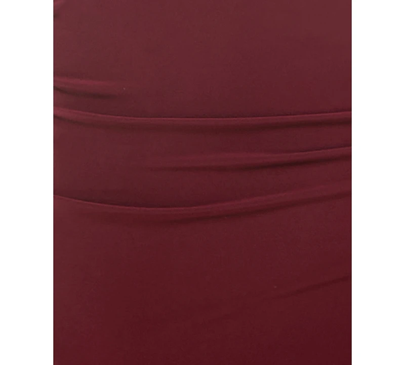 Emerald Sundae Juniors' Cowlneck Ruched Gown
