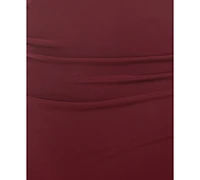 Emerald Sundae Juniors' Cowlneck Ruched Gown