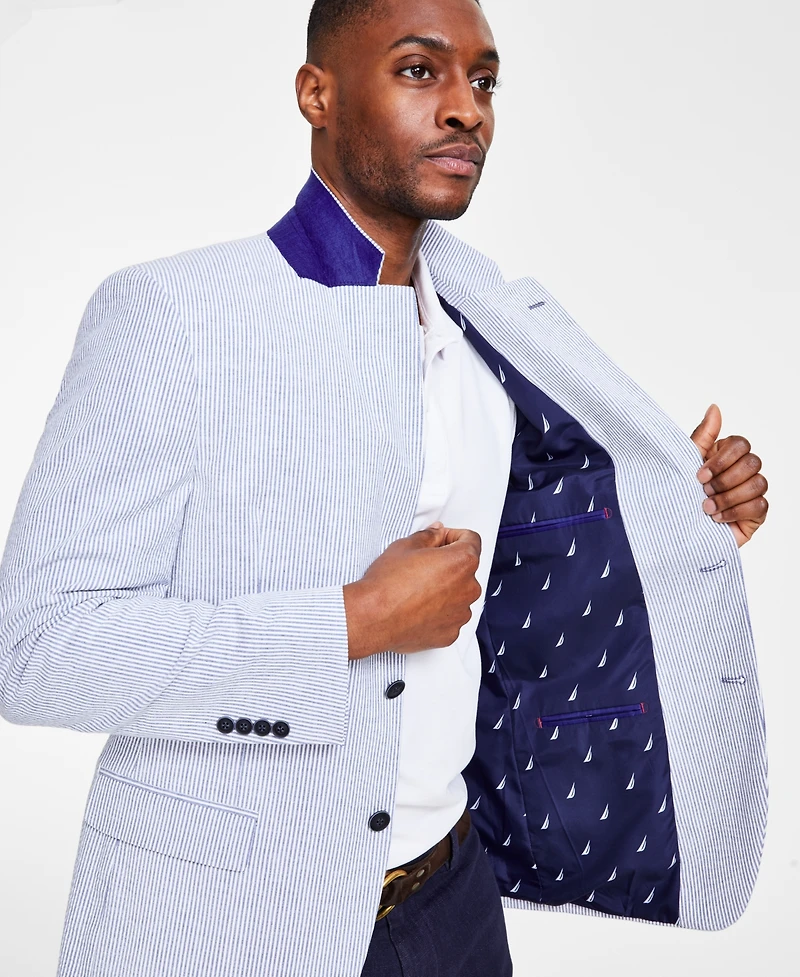 Nautica Men's Modern-Fit Seersucker Sport Coats