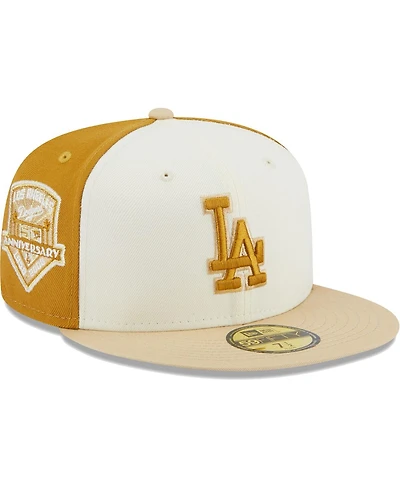 Men's New Era Cream, Gold Los Angeles Dodgers Chrome Anniversary 59FIFTY Fitted Hat