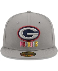 Men's New Era Gray Green Bay Packers Color Pack 59FIFTY Fitted Hat