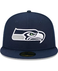 Men's New Era College Navy Seattle Seahawks Main 59FIFTY Fitted Hat
