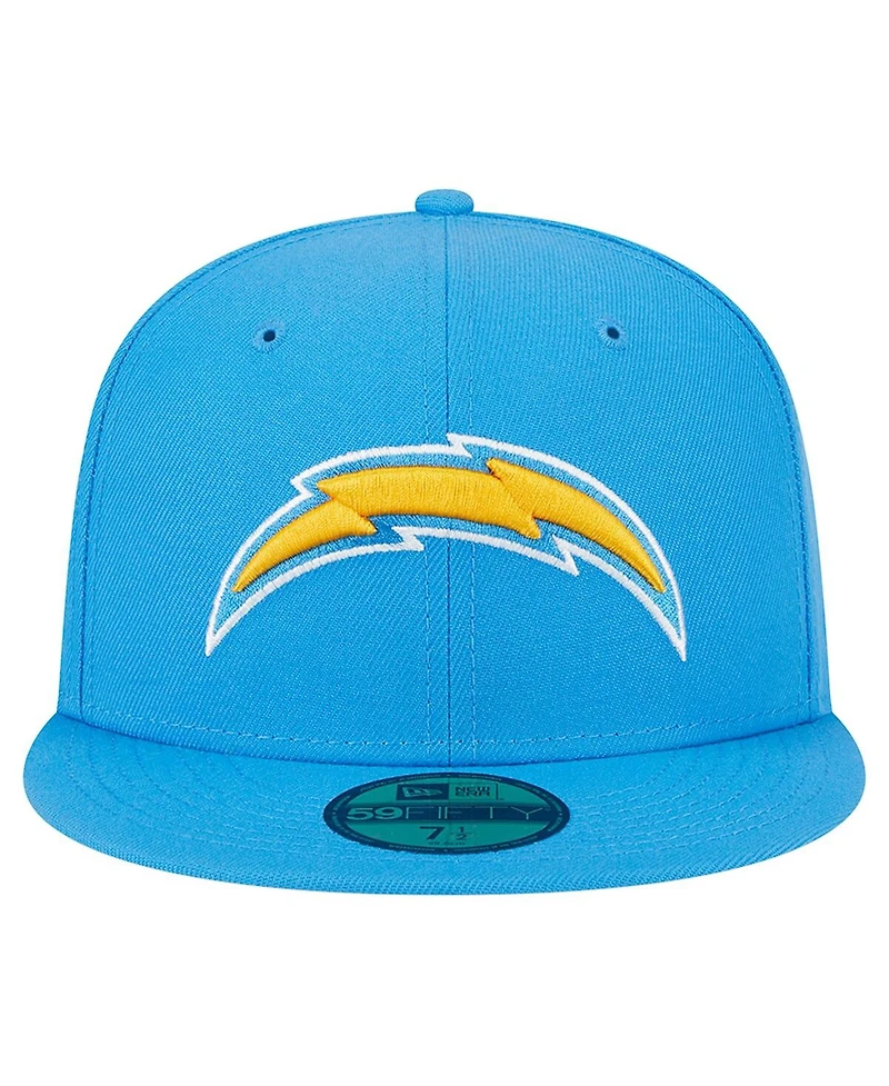 Men's New Era Powder Blue Los Angeles Chargers Main 59FIFTY Fitted Hat