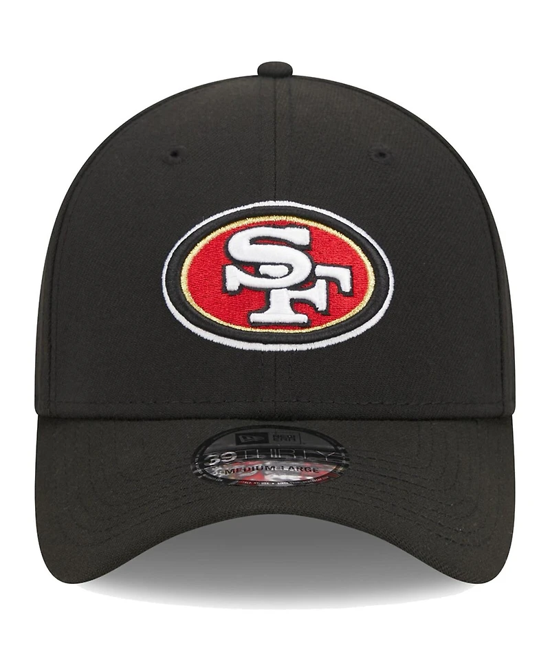 Men's New Era Black San Francisco 49ers Main 39THIRTY Flex Hat