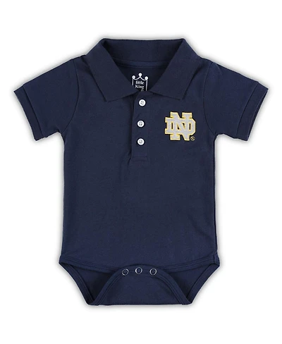 Newborn and Infant Boys and Girls Navy Notre Dame Fighting Irish Lit Polo Bodysuit