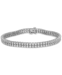 Diamond Double Row Tennis Bracelets 1 Ct. T.W. In Sterling Silver