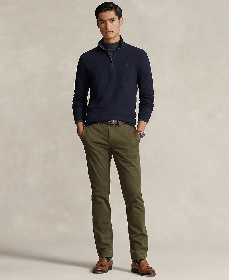 Polo Ralph Lauren Men's Mesh-Knit Cotton Quarter-Zip Sweater