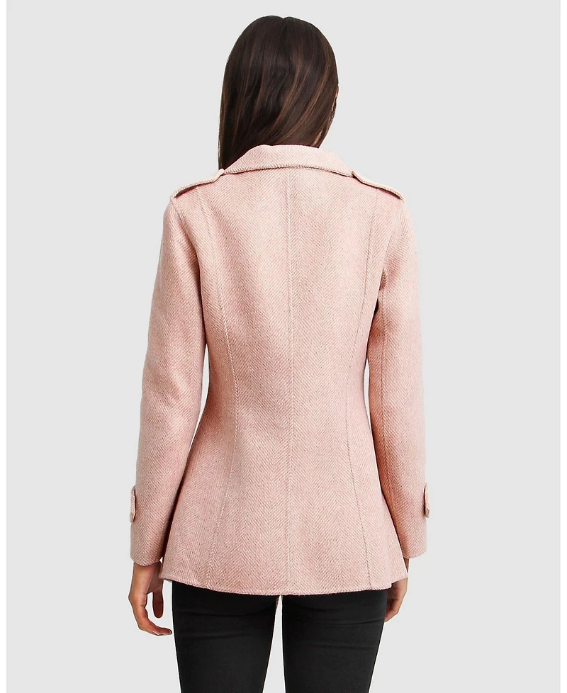 Belle & Bloom Women's Bad Girl Wool Blend Moto Coat