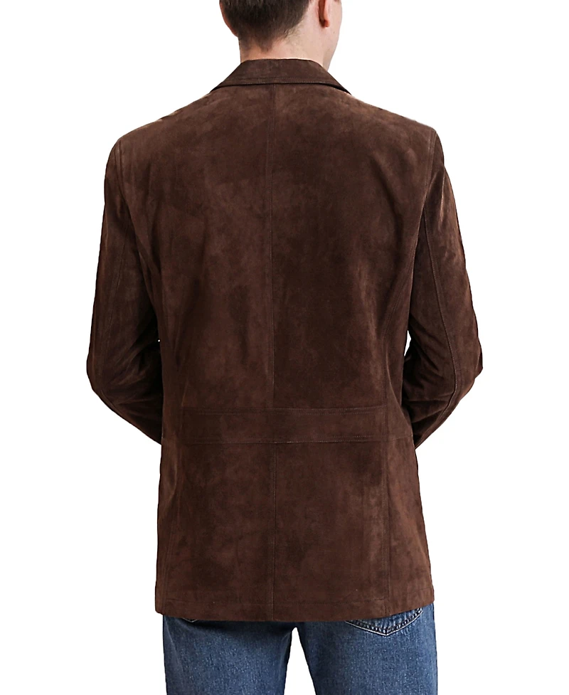 Bgsd Men Grant 2-Button Suede Leather Blazer