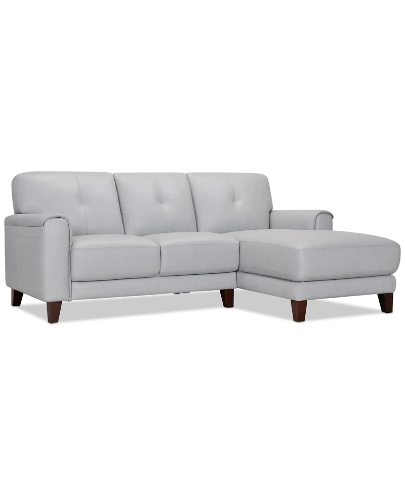 Closeout! Ashlinn 86" 2-Pc. Pastel Leather Sectional, Created for Macy's