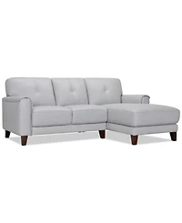 Closeout! Ashlinn 86" 2-Pc. Pastel Leather Sectional, Created for Macy's