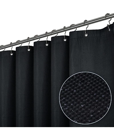 72" W x 72" H Waffle Weave Fabric Shower Curtain