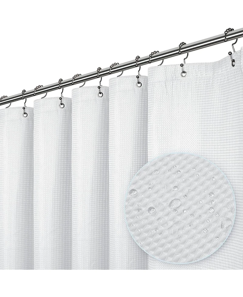 72" W x 72" H Waffle Weave Fabric Shower Curtain