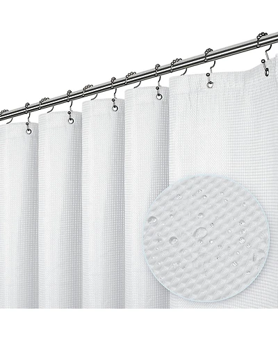 72" W x 72" H Waffle Weave Fabric Shower Curtain