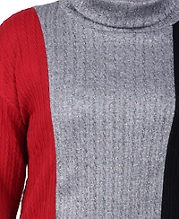 Ny Collection Petite Long Sleeve Colorblocked Top
