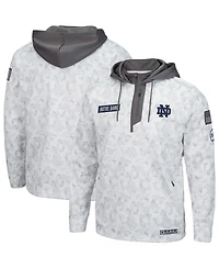 Men's Colosseum Arctic Camo Notre Dame Fighting Irish Oht Military-Inspired Appreciation Quarter-Zip Hoodie