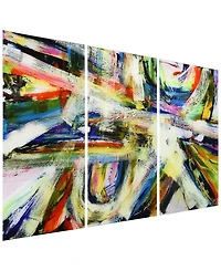 Empire Art Direct "Rock Star I Abc" Frameless Free Floating Tempered Glass Panel Graphic Wall Art Set of 3, 72" x 36" x 0.2" Each