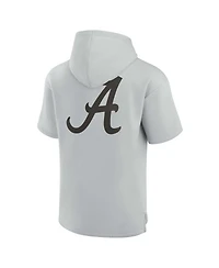 Men's and Women's Fanatics Signature Gray Alabama Crimson Tide Super Soft Fleece Short Sleeve Pullover Hoodie