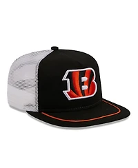 Men's New Era Black, White Cincinnati Bengals Original Classic Golfer Adjustable Hat