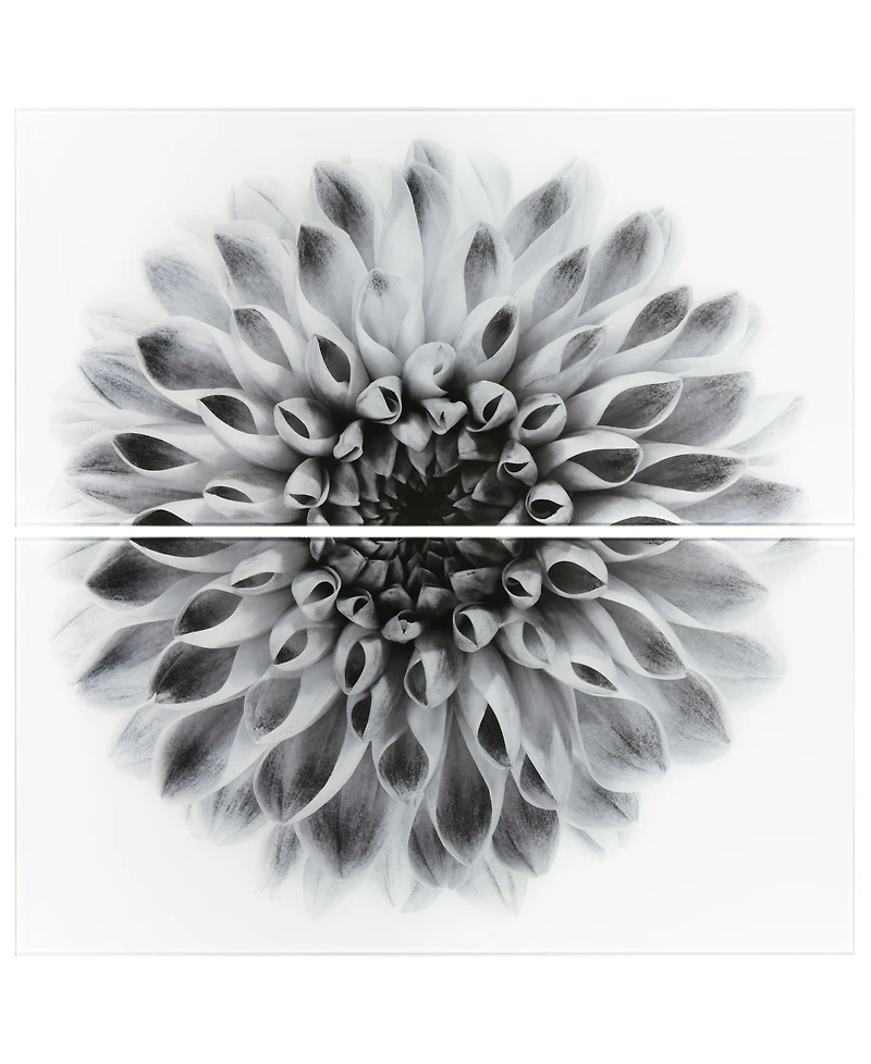 Empire Art Direct "Dahlia Ab" Frameless Free Floating Tempered Glass Panel Graphic Wall Art Set of 2, 72" x 36" x 0.2" Each